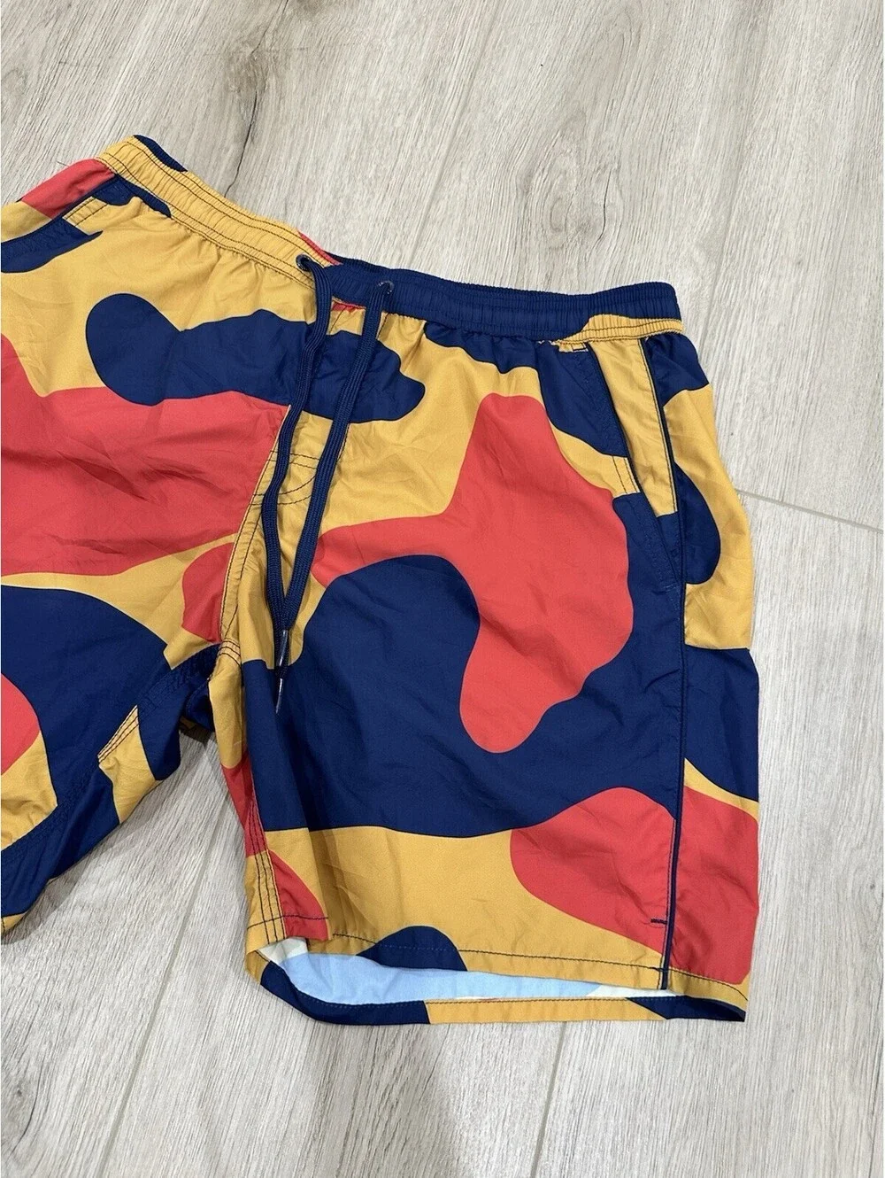 Sundek Swim Trunks Medium Mens Colorful Mesh Brief Drawstring Swimwear
